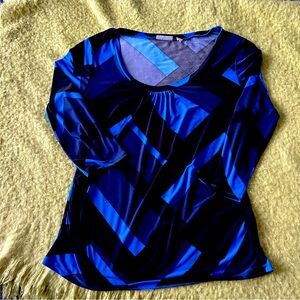 Blue Geometric Women's Top